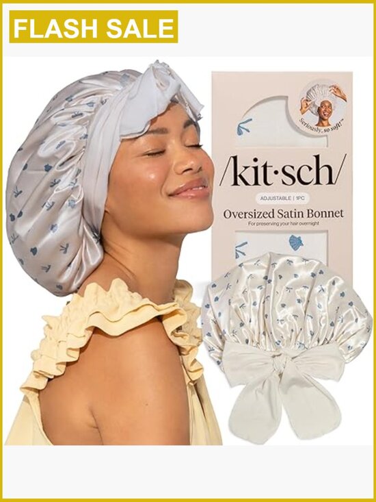 XL Satin Bonnet for Sleeping - Adjustable Night Cap main image 5